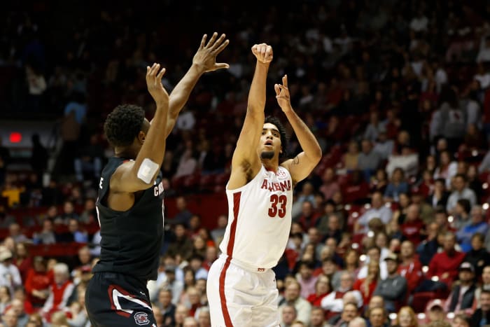 James Rojas hits a 3 vs South Carolina